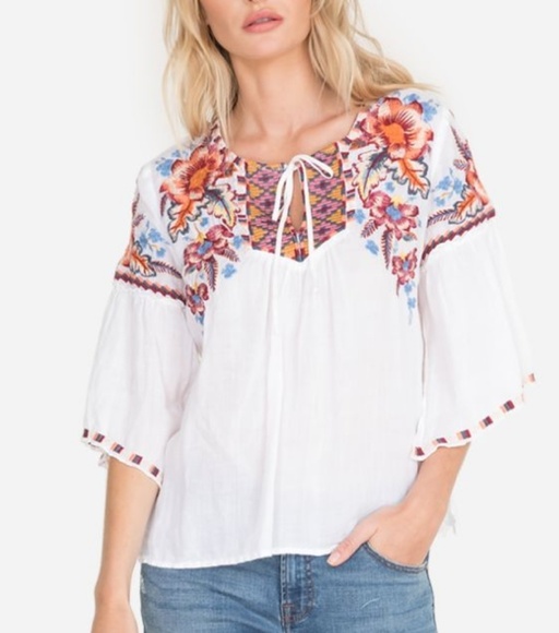 Johnny Was Tops - Nwt Johnny Was embroidered blouse S